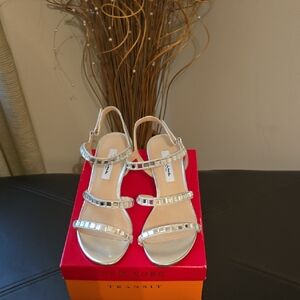 New York Transit Shimmering Silver Sandals